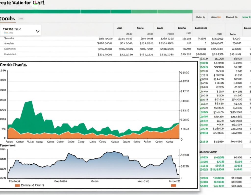 Stocks buying and selling of commodities or cryptocurrency value chart with space for your copy