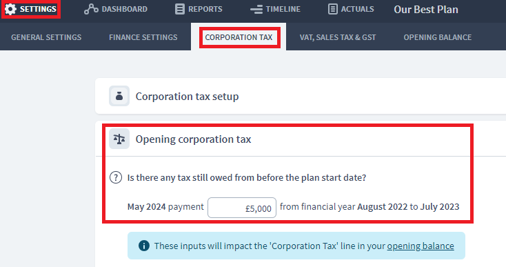 Corporation Tax Owed