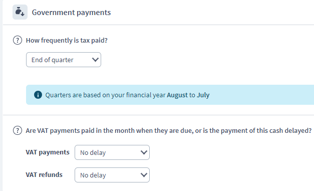 Payments tofrom the tax authority