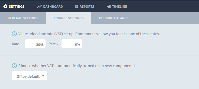 Tax in Settings