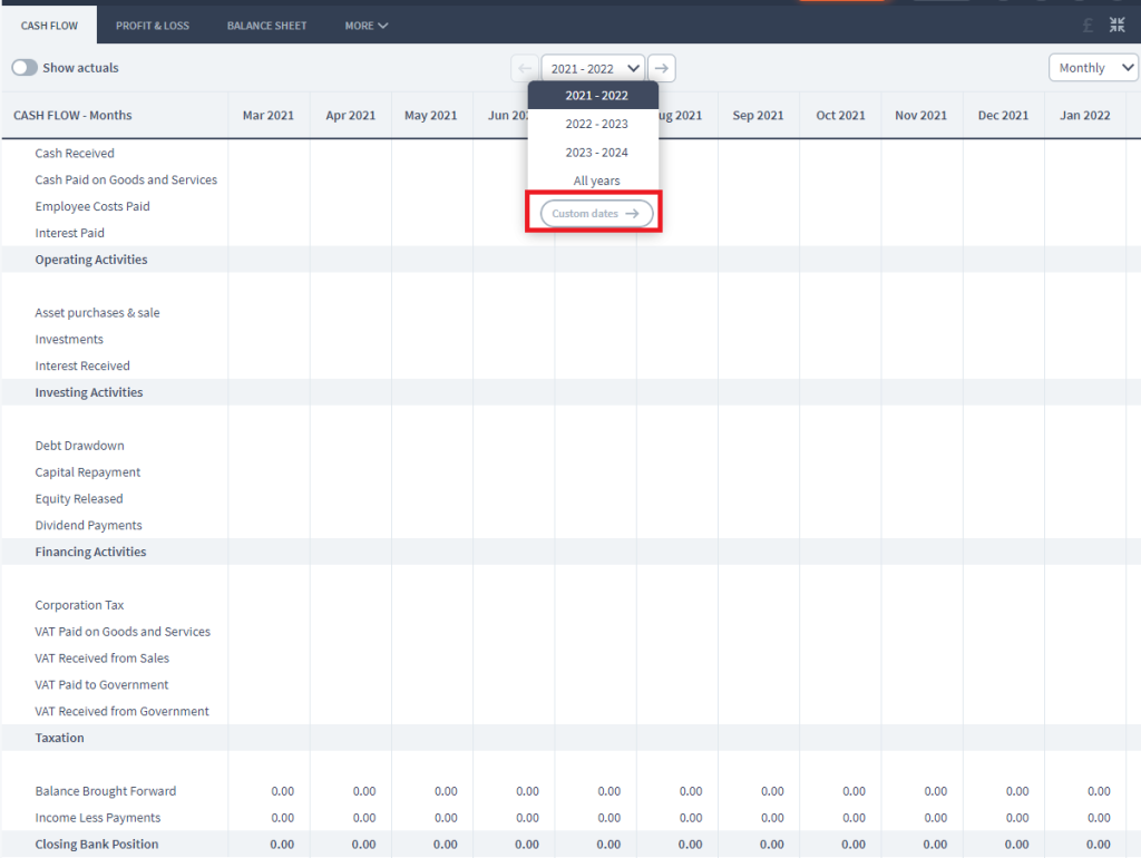 custom dates in reports 1