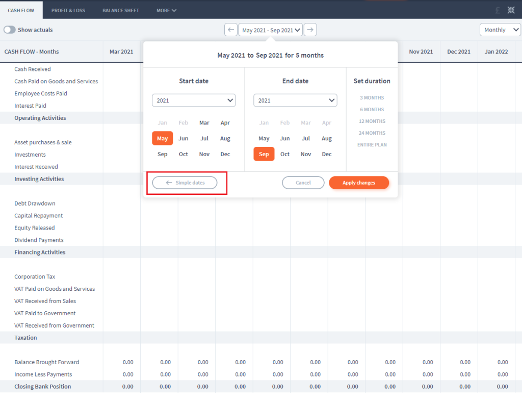 custom dates in reports 3