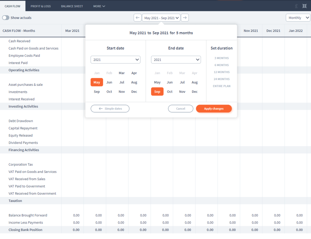 custom dates in reports2