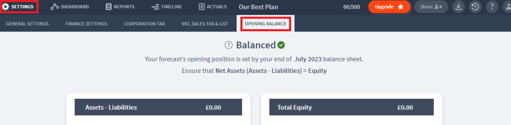 opening balance 1