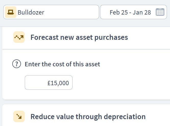 construction company asset components example with depreciation