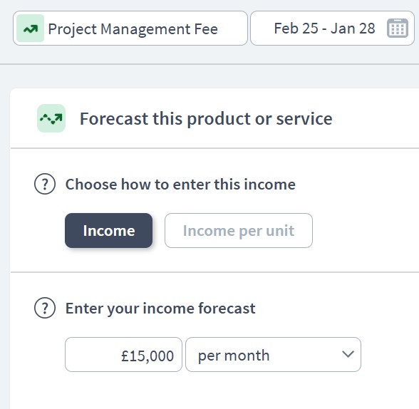 construction company income components example