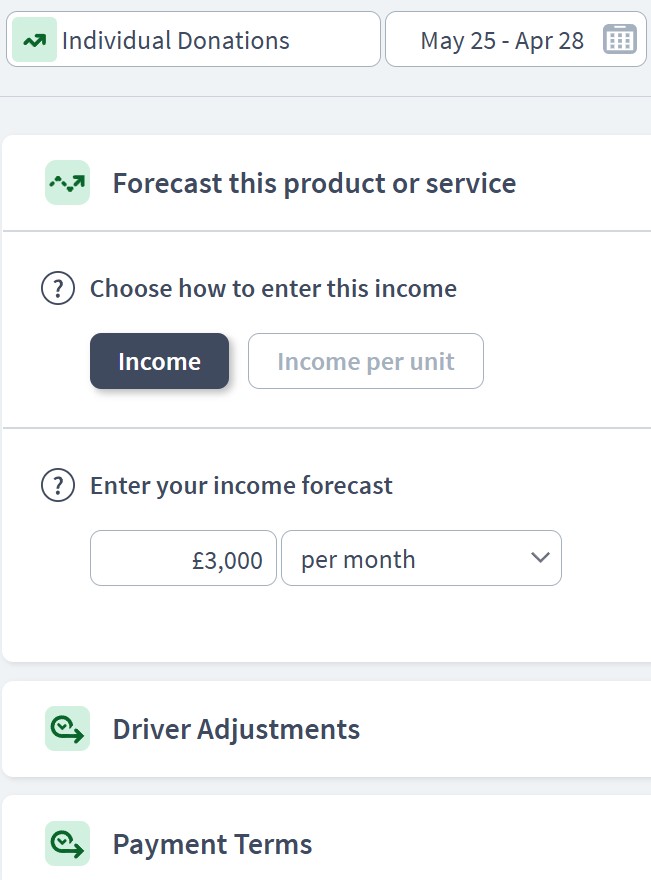 charity income component example