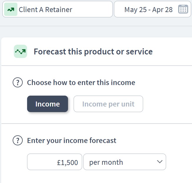 freelancer income component example