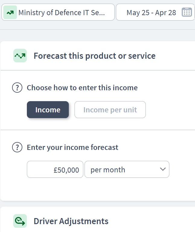 government contractor income component example