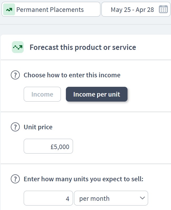 recruitment agency income component example
