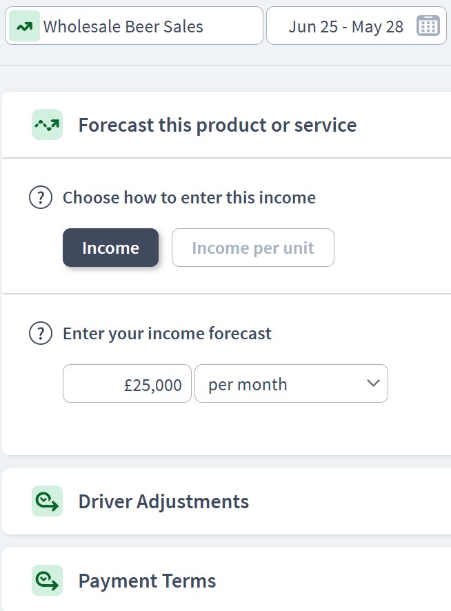 brewery income component example