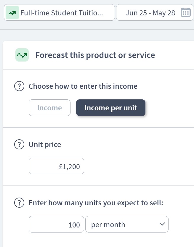 educational facility income component example