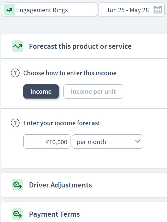 jewellers income component example