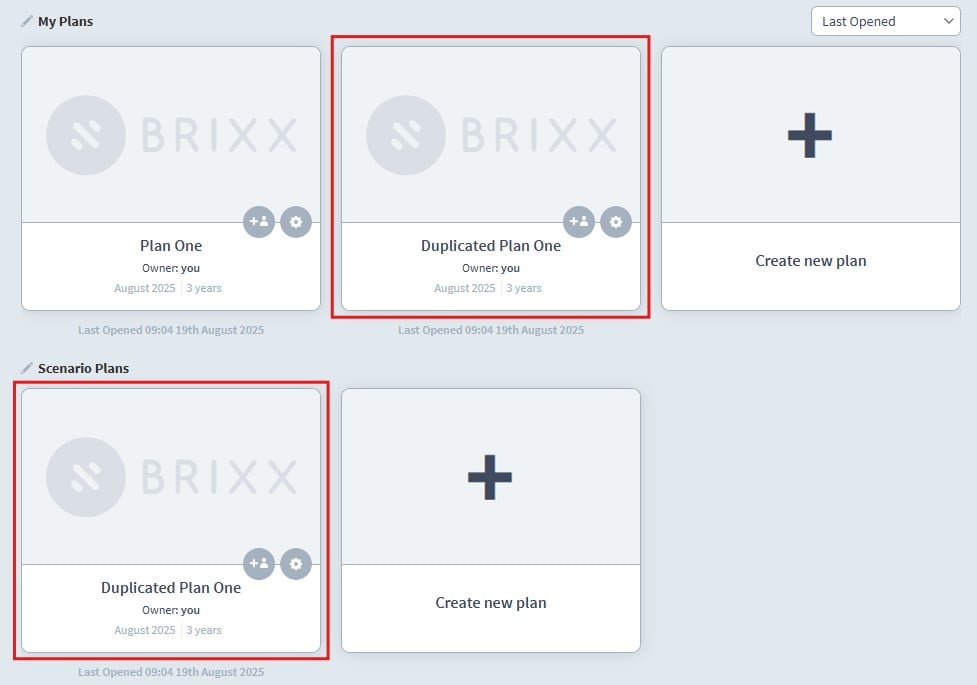 Final dashboard for new copied plans