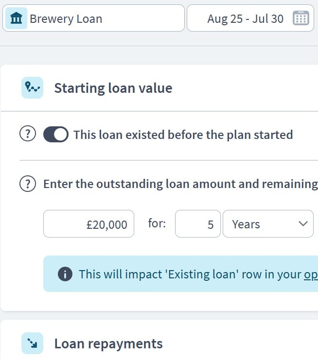 bar and pub funding component example