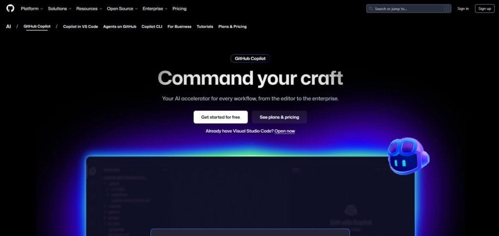 Github Home Page for AI Tools