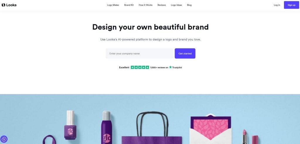 Looka Home Page for AI Tools