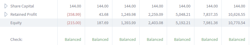 balance sheets share capital