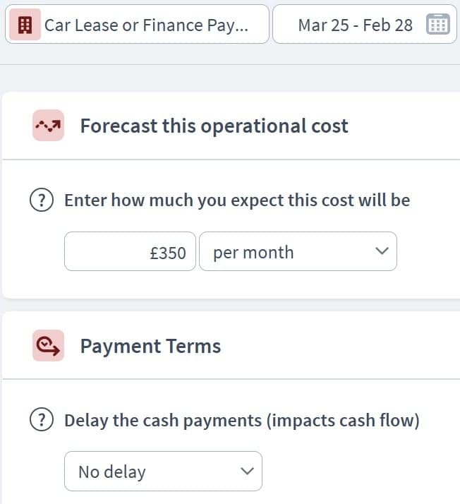 a driving instructor expenditure components example