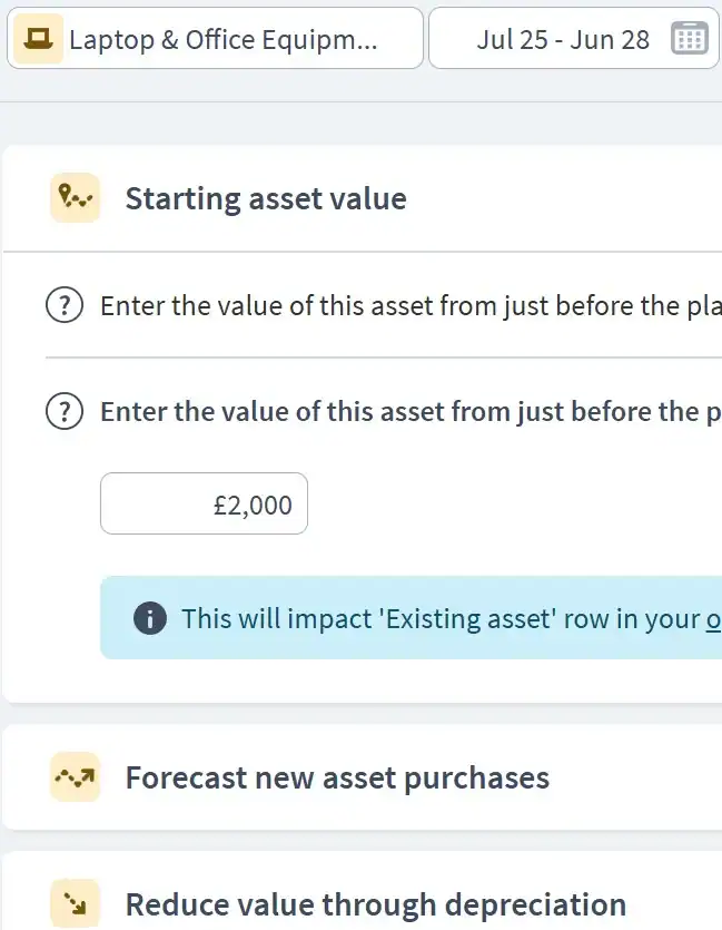 bookkeeping business asset component example