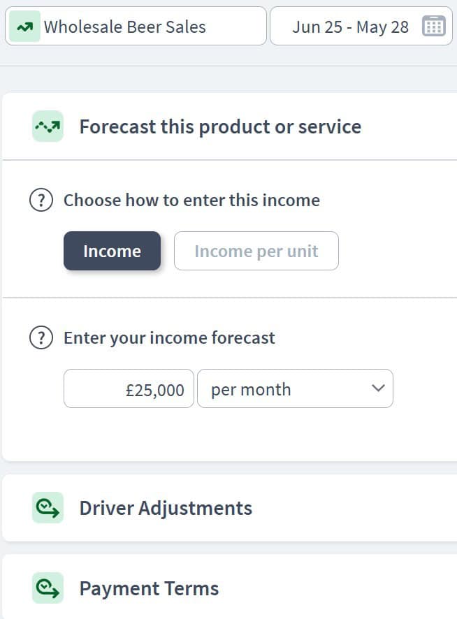 brewery income component example