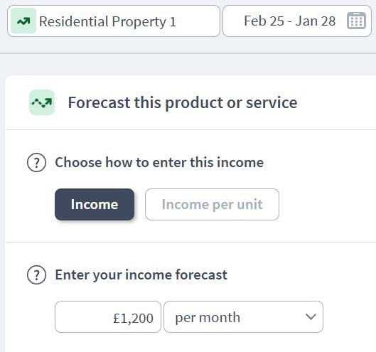 buy to let income components examples