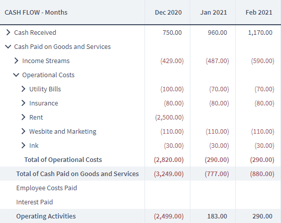 cash flow forecast example brixx