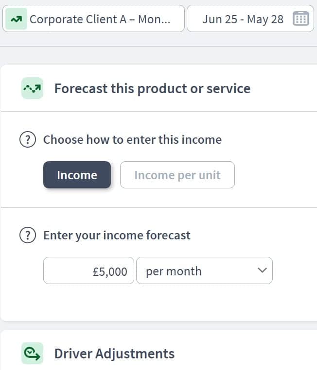 data analytics firm income component example