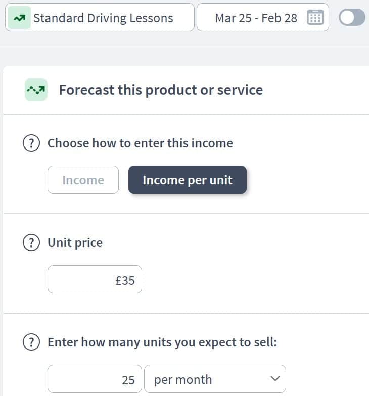 driving instructor income components example
