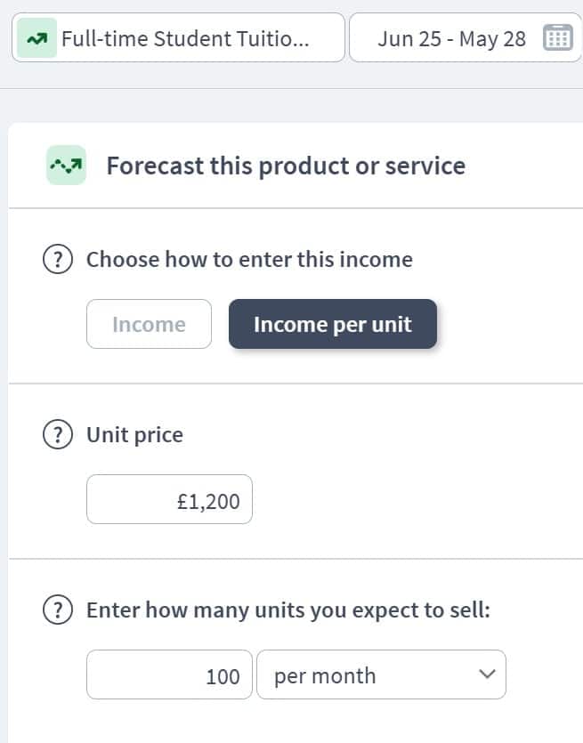 educational facility income component example