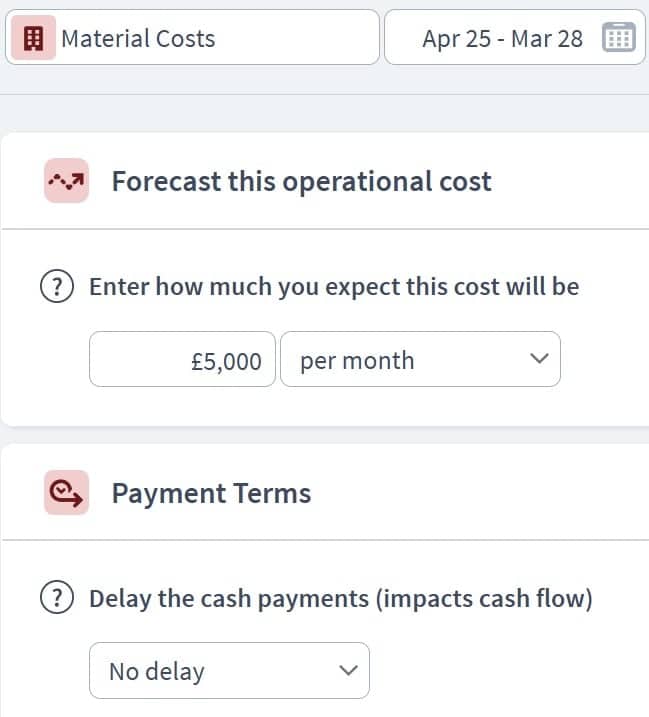 electrician business expenditure component example
