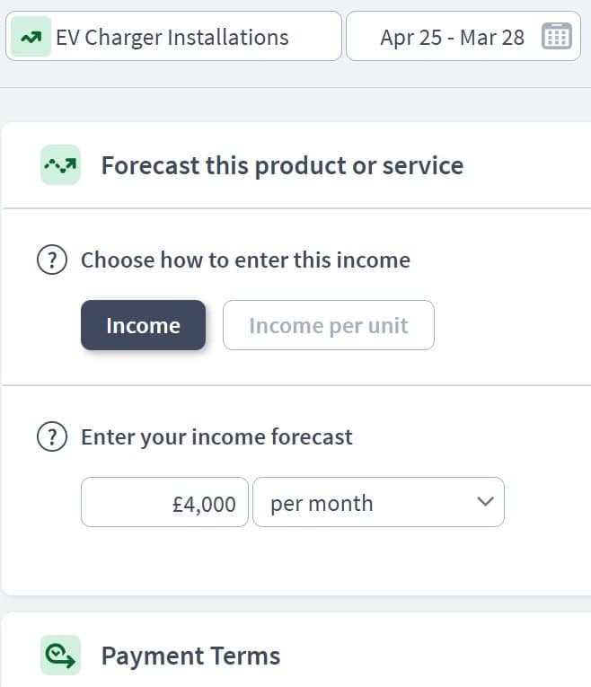electrician business income component example