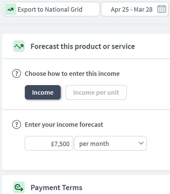 energy business income component example