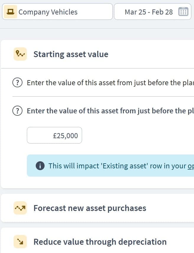 event planners asset component example
