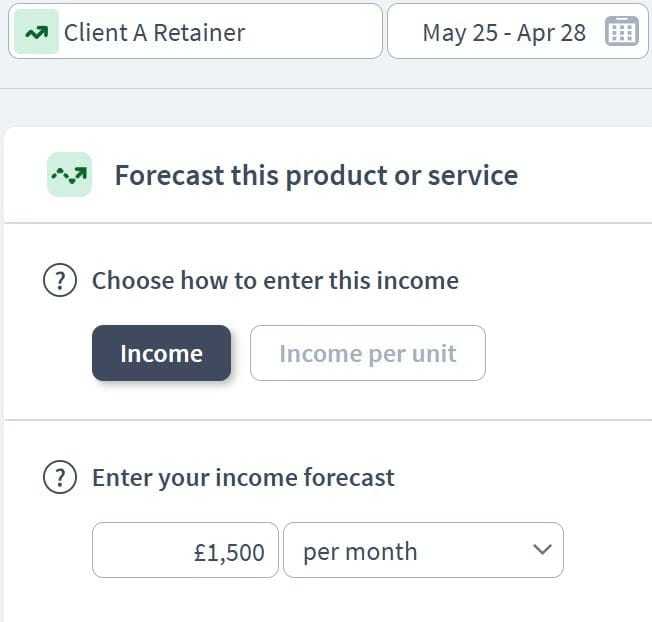 freelancer income component example