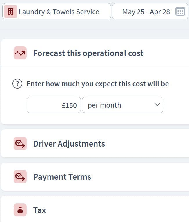 hairdresser and barbers expediture component example