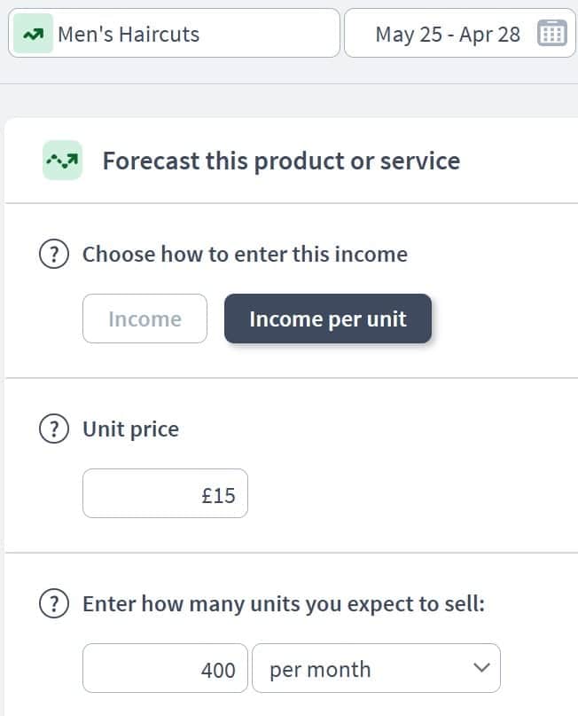 hairdresser and barbers income component example