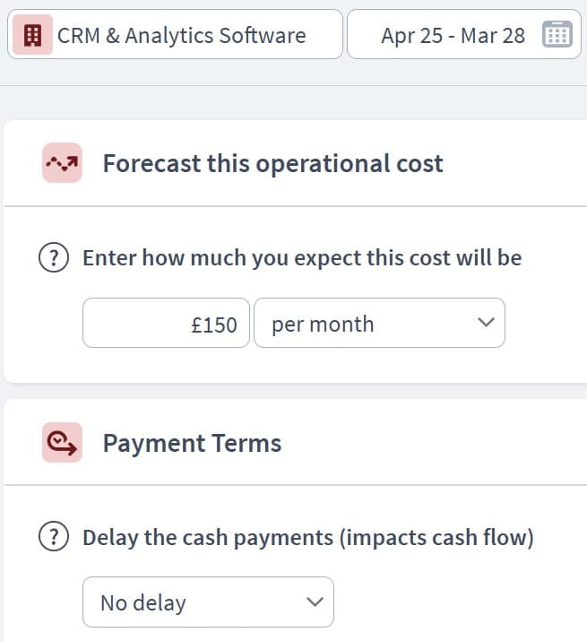 investment consultant expenditure component example