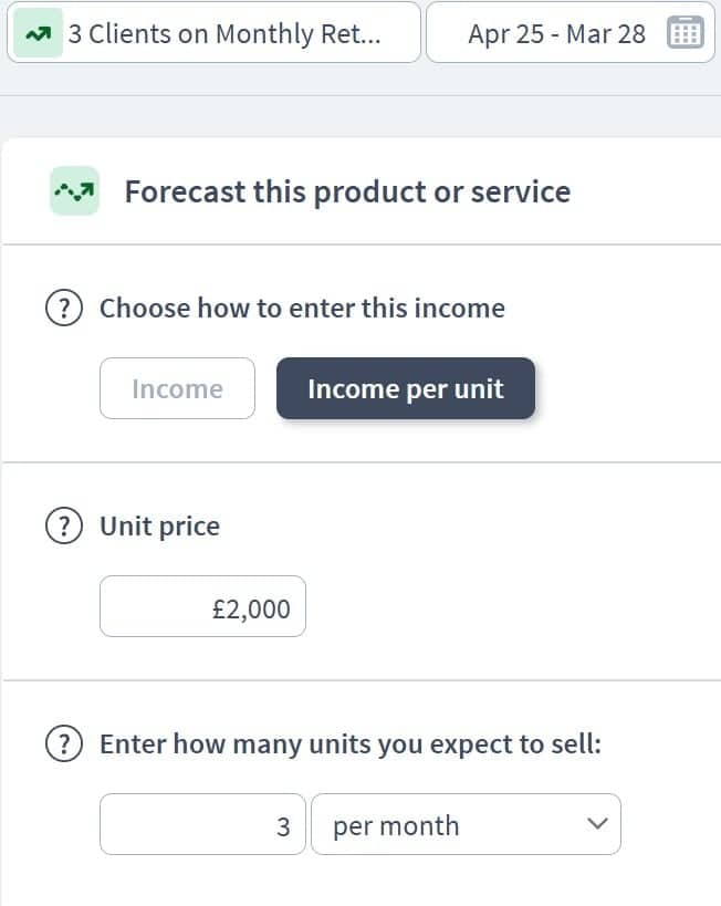 investment consultant income component example