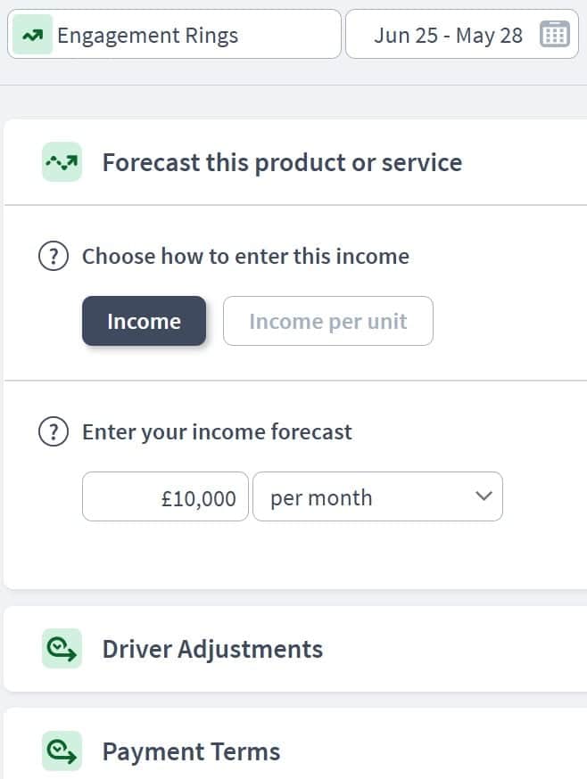 jewellers income component example
