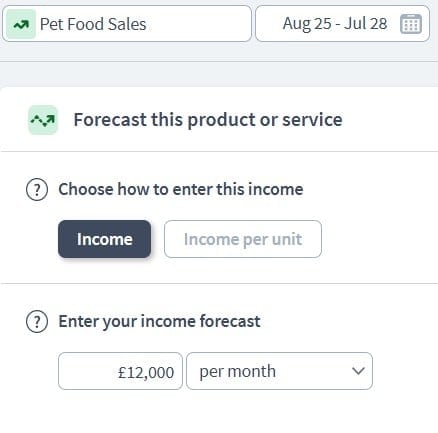 pet store income component example