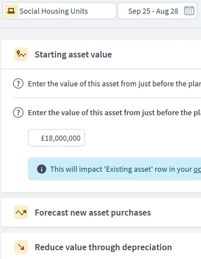 social housing asset component example