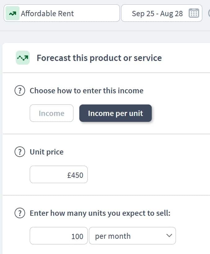 social housing income component example