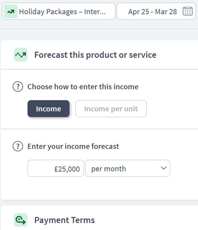 travel agency business income component example